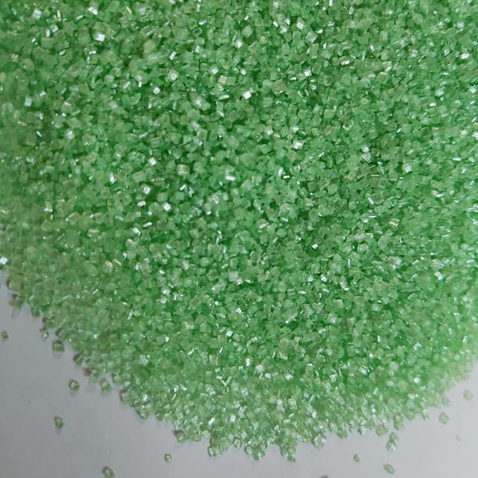 HeDeon&Rles Edible LightGreen Sanding Sugar Crystals for Baking 120g/4.23oz Sparkling Sugar Crystals Cake Cupcake Pancake Ice Cream Top Spring Wedding Christmas Cake Decoration