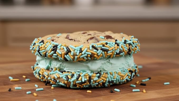 NCS Black, Gold & Light Teal Jimmies Edible Sprinkles – Cupcake, Cake & Cookie Decorations, 7 oz