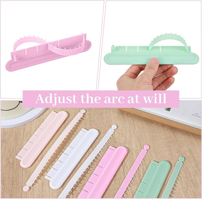 4 Pcs Cake Arch Guide Tool, Cake Decorating Tools for Fondant Icing Decorating Measuring Tools for Beginners, Convenient for Controlling the Size and Position of the Arc, White Pink Green Orange