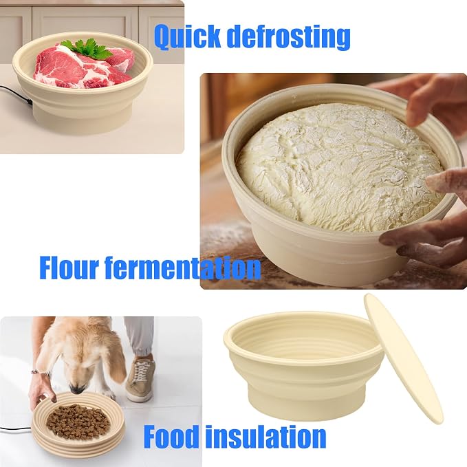 Foldable Silicone Proofing Basket for Efficient Dough Fermentation Temperature Controlled Bread Maker Kitchen Tool Electric Yeast Proofer