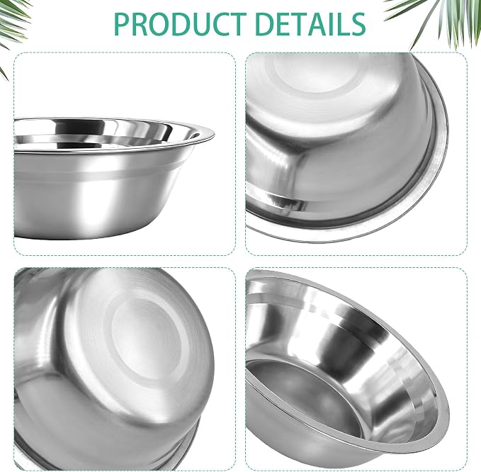 14 Pcs Stainless Steel Mixing Bowls Bulk, 8.66 x 5.1x 3 Inch Silver Metal Salad Bowl, Reusable Nesting Container, Food Baking Container, for Hotel Restaurant Home Kitchen