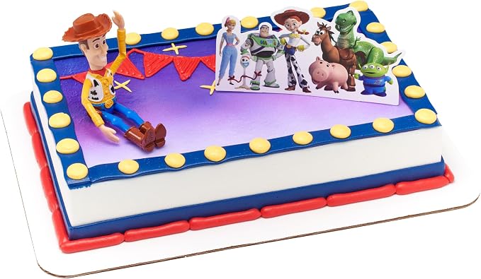 DecoSet® Disney and Pixar Toy Story 4 Team Toy Cake Topper, 2-Piece Decoration Set for Creating Playful Cakes