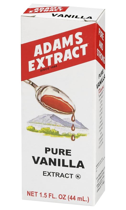 Adams Extract Pure Vanilla Extract, True Fruit Flavor, Gluten Free, 1.5 FL OZ Glass Bottle (Pack of 1)