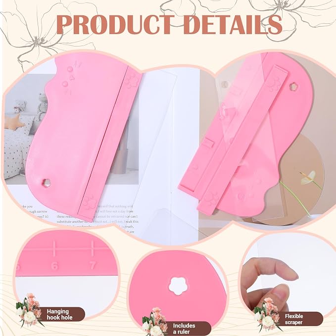 Ymapinc 7-Pack Cake Scraper Smoother with 5 Clear Scrapers, Fondant & Cake Arch Guide Tools for Icing Baking, Bakery Pastry Cream, Home Kitchen Plastic