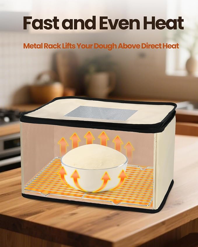 Bread Proofing Set – Foldable Dough Proofer with Shelf + Sourdough Starter Warmer, Adjustable Temp & Timer, Ideal for Dough Rising, Sourdough Feeding, Home Bread & Pizza Baking