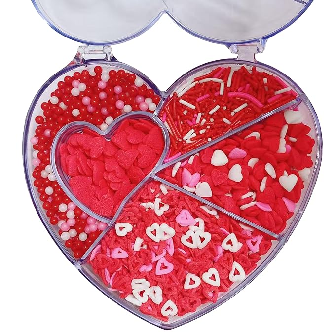 PhilaeEC Vanlentine Sprinkle Red Pink White Edible for Cake Decoration Mix Candy Cake Baking Cookie Cupcake Toppers Decoration Vanlentine Wedding Supplies