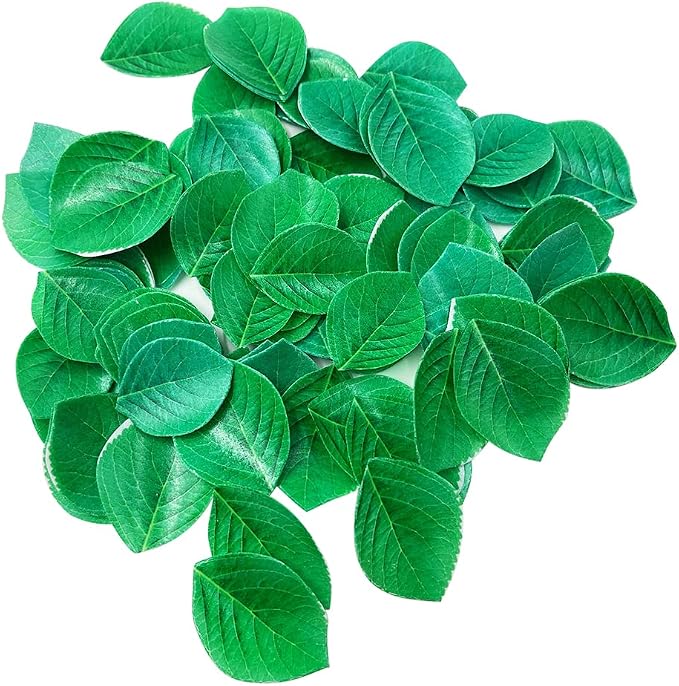 112Pcs Edible Green Leaves for Cupcake Toppers Rice Wafer Paper for St. Patricks Day, Easter Baby Shower Wedding Cake Happy Birthday Party Decoration Wedding/graduation/Hawii/Summer/Anniversary