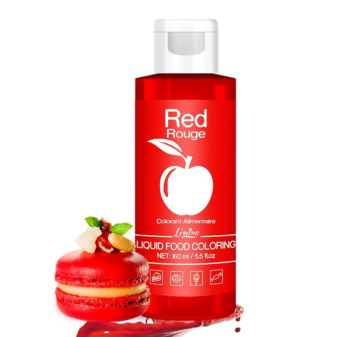 Food Coloring - Vivid Food Coloring for Baking, Cake Decorating, Cookie, Fondant, Macaron - Liquid Tasteless Food Color Dye for Airbrush, DIY Slime Making and Crafts - 6 fl.oz / 160ml (Red)