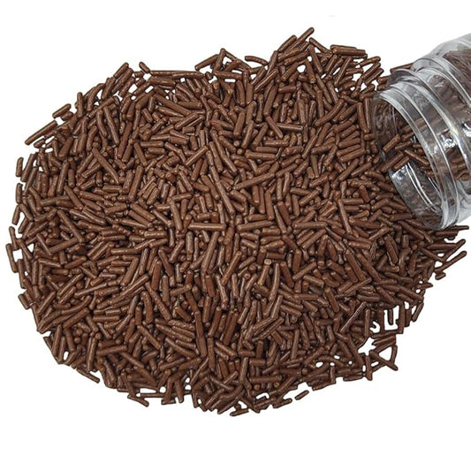 Homankit Brown Jimmies Sprinkles Edible Sprinkle Candy Soft Jimmies Toppings for Ice Cream, Cupcake, Cake, Cookie, Dessert Decorating 2.75 Ounces (Not Chocolate)