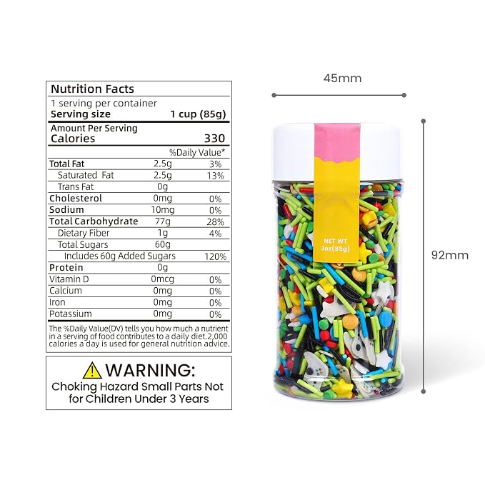 Edible Sprinkles for Cake Decorating, Green Yellow Sprinkles Mix with Game Wafer Papers, 3oz Game Themed Sprinkle for Baking, Cupcakes, Ice Cream, Cookie, Chocolate Decorating