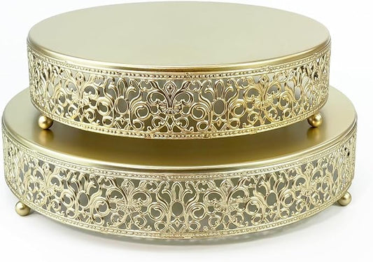 Cake Stand Set of 3 Metal Cupcake Stands Dessert Display Plate for Wedding Party Birthday (Metal, Gold)