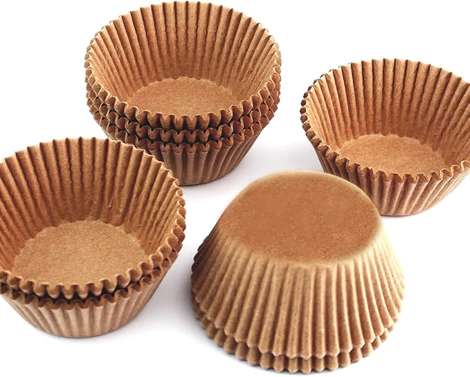 Standard Size Baking Cups Food-Grade Greaseproof Paper Cupcake Liners 200 Pcs (Natural)