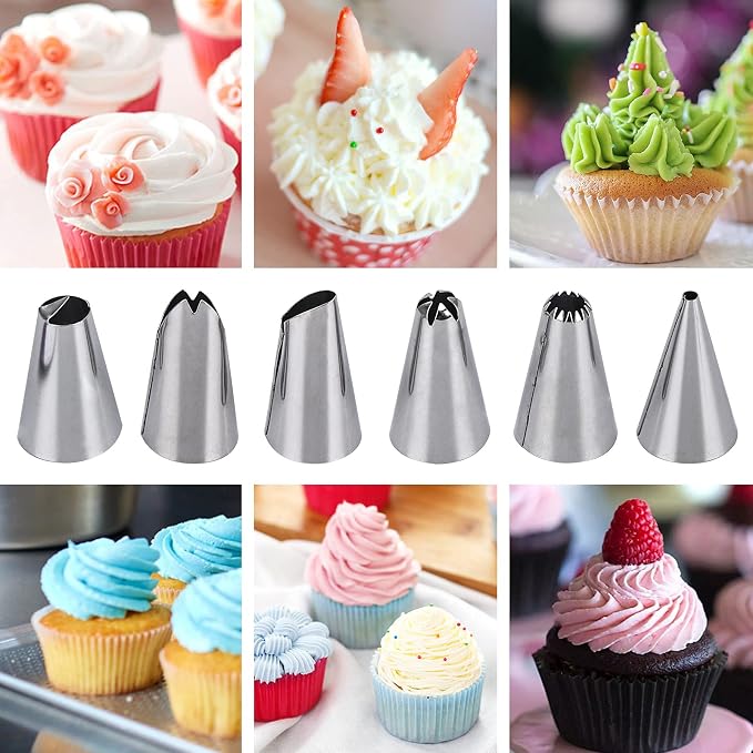 231 Pcs Piping Bags and Tips Set, 12 Inch 200 Piping Bags Disposable Pastry Bag, Cake Decorating Kit with 24 Tips, 3 Scrapers, 3 Couplers