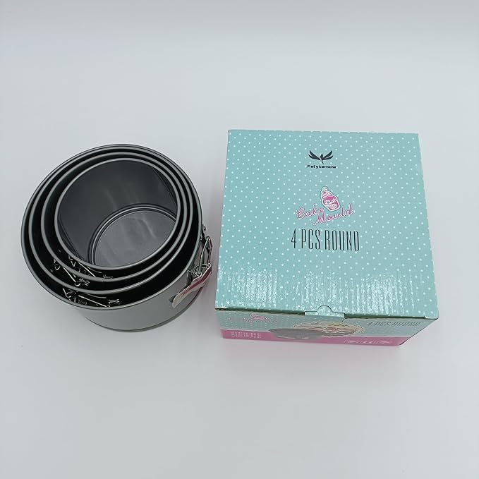 Nonstick Springform Pan with Removable Bottom Small Tall Round Cheesecake Pan Set Size 4.7inch 5.5inch 6.3inch 7inch