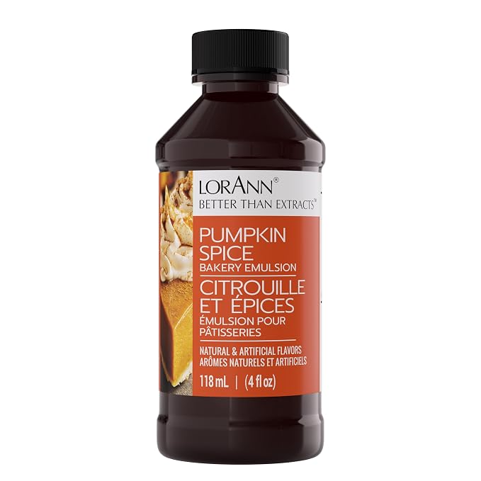 Lorann Oils Pumpkin Spice Bakery Emulsion: Genuine Pumpkin Spice Blend, Perfect for Boosting Fall Flavors in Cakes, Cookies & Desserts, Gluten-Free, Keto-Friendly, Pumpkin Spice Flavoring Essential