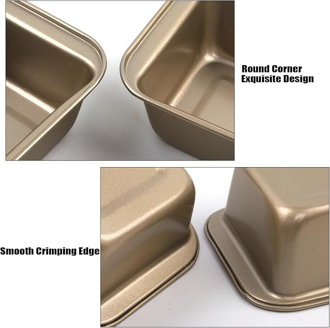 Bread Loaf Pan,10 Pack Nonstick Loaf Baking Pan 9.5 x 5 Inch Loaf Pan Homemade Bread Pan,long-lasting Baking Tin for Homemade Bread, Brownies & Pound Cakes - Kitchen Essential, Easy Release (Gold)