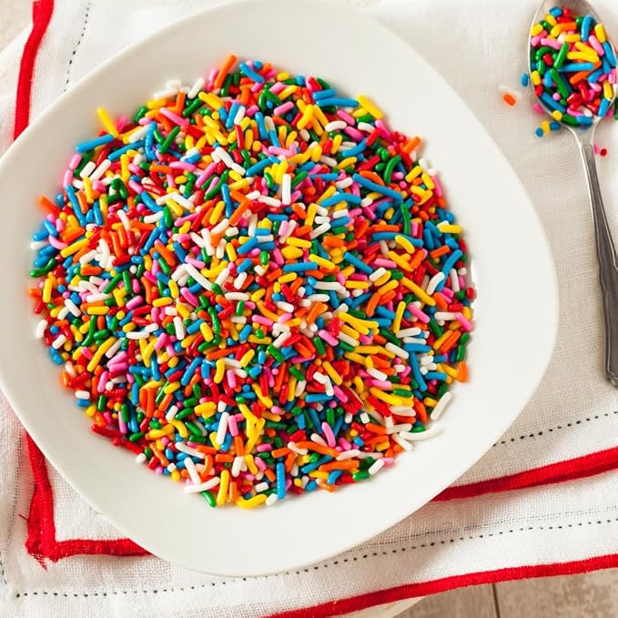 Unpretentious Baker Rainbow Baking Sprinkles Colorful Jimmies, Gluten-Free, Resealable Bag (6 Ounce)