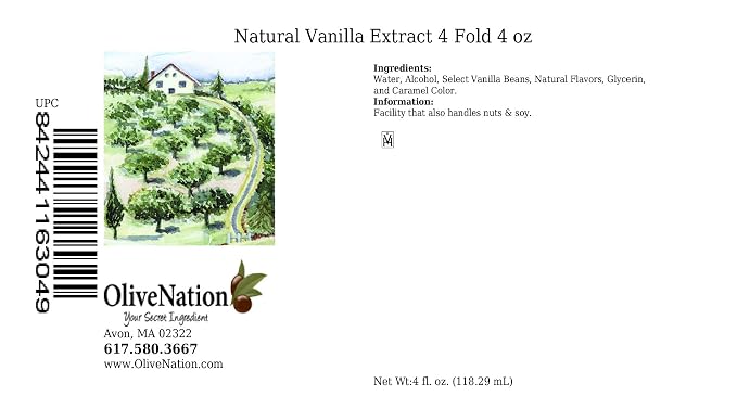 4X Natural Bourbon Vanilla Flavor - 4x Extra Strength Vanilla for Baking - Cooking - Ice Cream - Frosting - Non-GMO - Gluten Free - Kosher - Vegan - 4 ounces