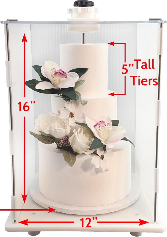 CAKESAFE Reuseable Itsy Tall Cake Transporter, Clear Plastic Cake Carrier (12" W x 16" H)