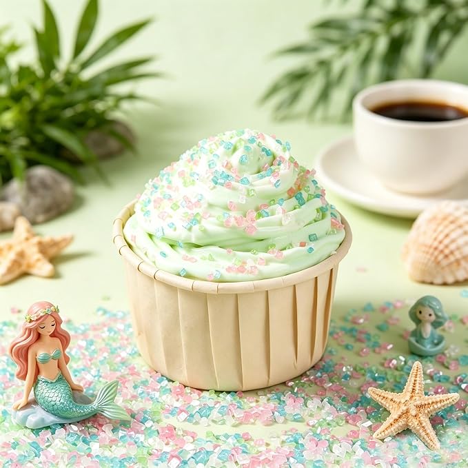 Pastel Sprinkles Ocean Sanding Sugar, 6.35oz/180g Edible Blue Pink Green Sparkling Crystal Sugar Sprinkles for Baking Cakes Cupcakes Ice Cream