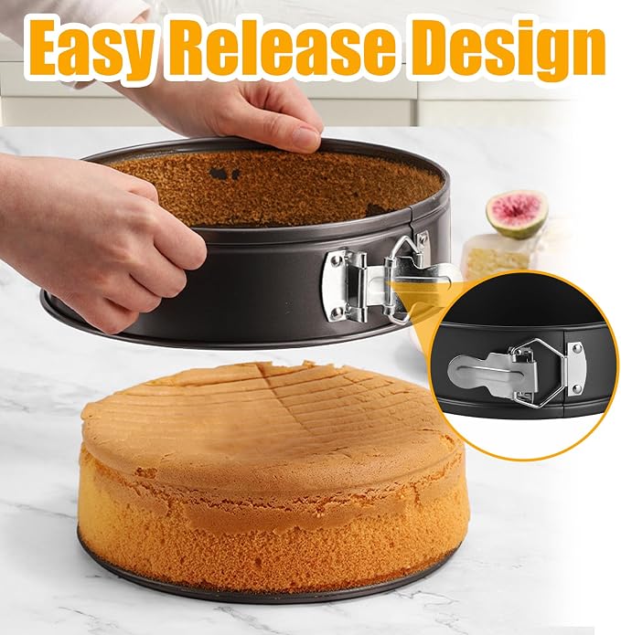 QTLCOHD Cake Pan Set for Baking, 7,8,8.5,9.5,10,11 Inch | Nonstick Springform Pan Set, Leakproof Spring Form Pans for Cheesecake with Removable Bottom, Springform Round Cake Pans Sets