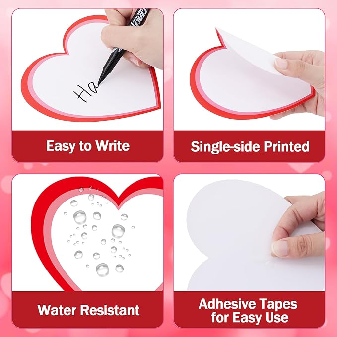 Vuzvuv 48Pcs 6In Blank Heart Paper Cutouts with 100Pcs Glue Points for Wall Bulletin Board Decorations, Heart Cut Out for Classroom, DIY Crafts & Party Banners
