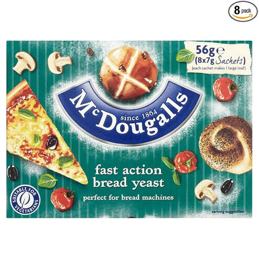 McDougalls Fast Action Bread Yeast Sachets, 8x7 g