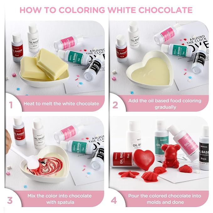 Oil Based Food Coloring for Chocolate - 30 Milliliters Upgraded Light Pink Oil Food Color for Baking Cake Decorating, Edible Food Dye for Candy Melts Cookies Easter Egg Icing Fondant Meringues