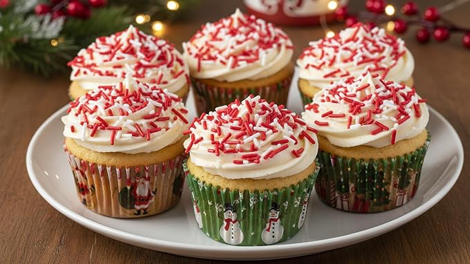 NCS Red & White Jimmies Edible Sprinkles – Cupcake, Cake & Cookie Decorations, 7 oz