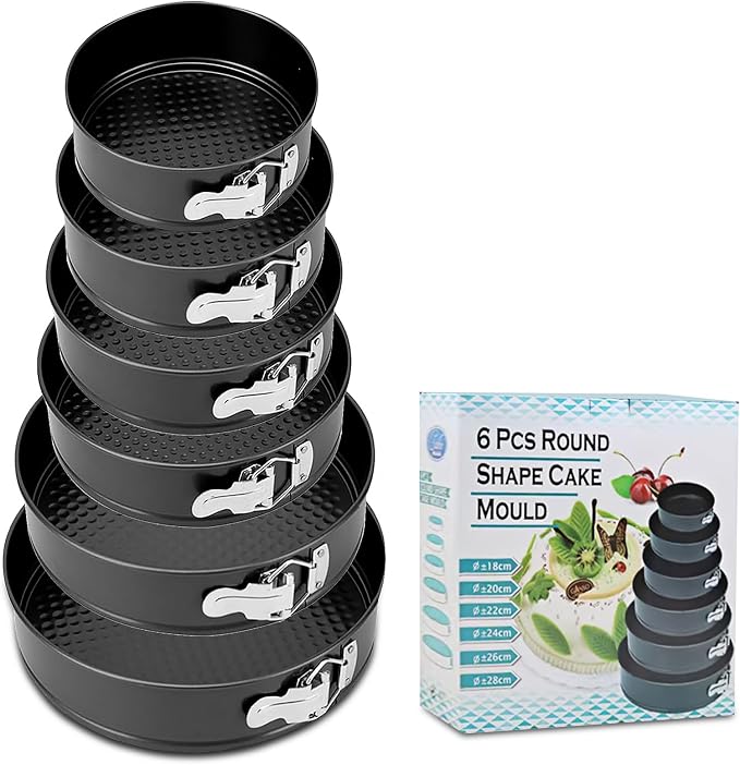 Springform Cake Pan, Cake Pan with 6 Different Size (7,8,9,9.5,10.2,11inch), Cake Molds for Baking with Removable Bottom, Non-Stick Bakeware for Effortless Baking and Easy Release