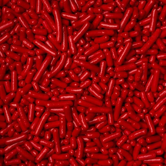 Sprinkles Edible Soft Jimmies Soft Sprinkles for Topping Ice Cream, Cookies, Cakes, Cupcakes, Dessert Decorating MADE IN USA 4 oz (RED)