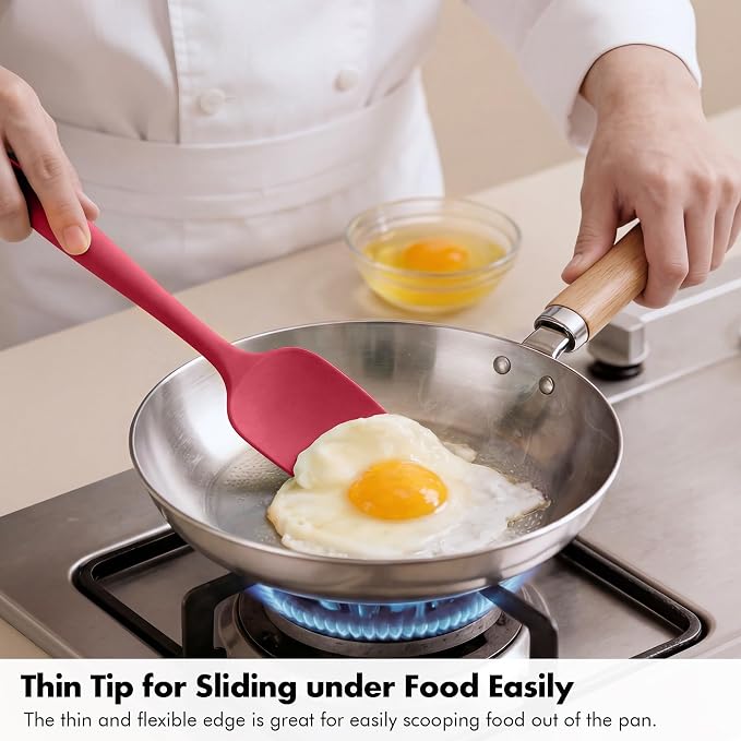2 Pieces Silicone Spatula Set: Ironberry 600ºF Heat Resistant Food Grade Cooking & Baking Utensils, Kitchen Flexible Nonstick Rubber Scraper for Scraping, Mixing, Scrambling, Flipping (Multicolor 2)