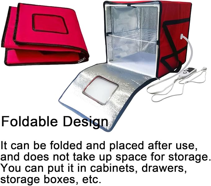 Bread Proofing Box, Dough Proofer With Temperature Control, Bread Pizza Sourdough Proofing Bag With Internal Shelf, For Making Bread, Yogurt, Natto, Pizza, Foldable Design,S