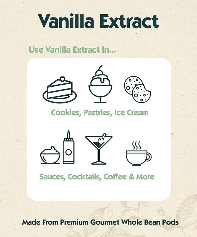 4 oz Pure Vanilla Extract - 100% Real Vanilla Extract - For Cooking, Drinks & Desserts - 100% Vegan, Sugar Free & Kosher - Non-GMO & Gluten-Free - Native Vanilla