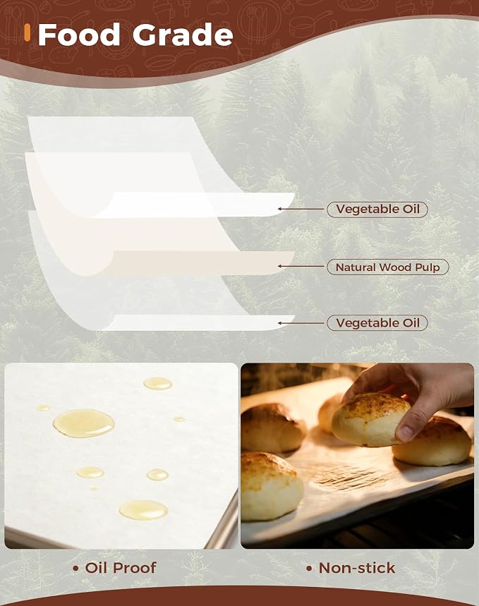 9 Inches Round Parchment Paper, 120Pcs Non-Stick Parchment Paper Circles Rounds for Springform Cake Pan, Tortilla Press, Toaster Oven, Microwave