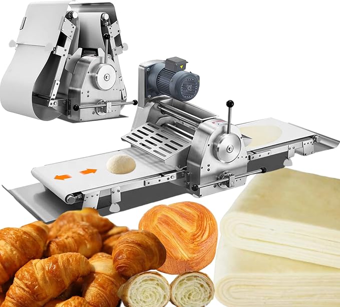 INTSUPERMAI Dough Sheeter Reversible Commercial Pizza Dough Roller Countertop Sheeter Machine 65.0"×15.7" Belt Fondant Sheeter Pasta Machine Press Pastry Baker 110V