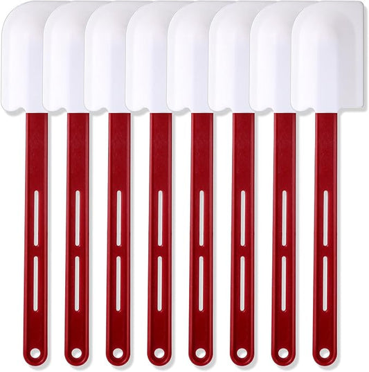Norme 8 Pcs High Temp Silicone Spatulas Heat Resistant Rubber Spatula Commercial Silicone Scraper with Handle for Kitchen Cook Baking Mixing Utensil, Dishwasher Safe (14 Inch)