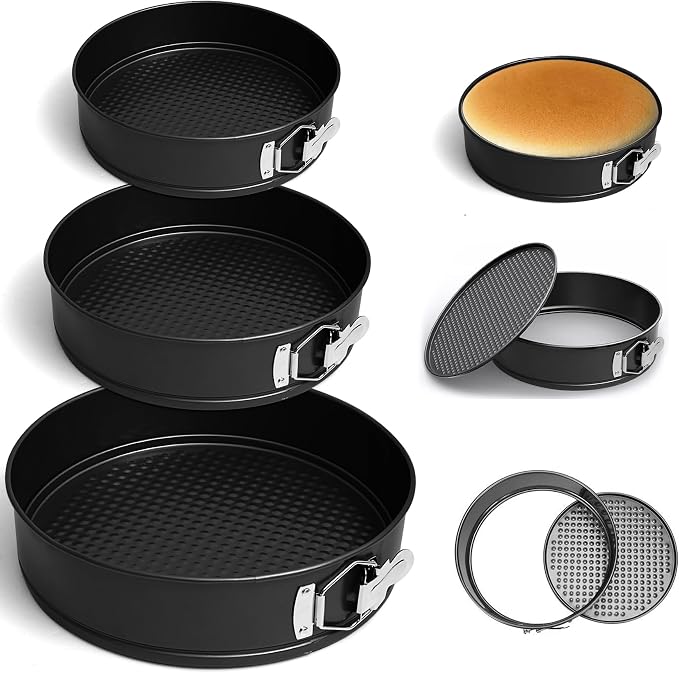 7, 9, 11 Inches Springform Pan Set, Non-Stick Round Spring Form With Removable Bottom, Spring Form Pans For Cheesecake, Cake Mold Cheesecake Pan For Baking