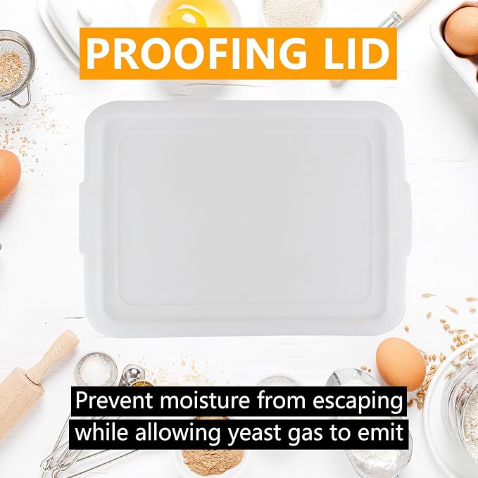 Pizza Dough Proofing Box, Pack of 3 Stackable BPA-Free Trays with Covers, Perfect as a Bread Proofing Box and Dough Container
