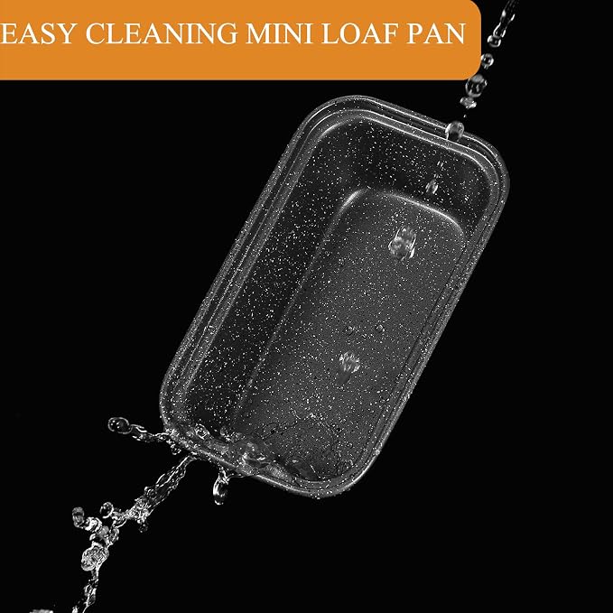 Walooza Mini Loaf Pan, 6x3 Inch Nonstick Bread Pans for Baking, Oven & Air Fryer Safe Small Banana Bread & Meatloaf Pan, Carbon Steel Baking Tins for Homemade Bread (Mini Loaf Pan(3-pack))