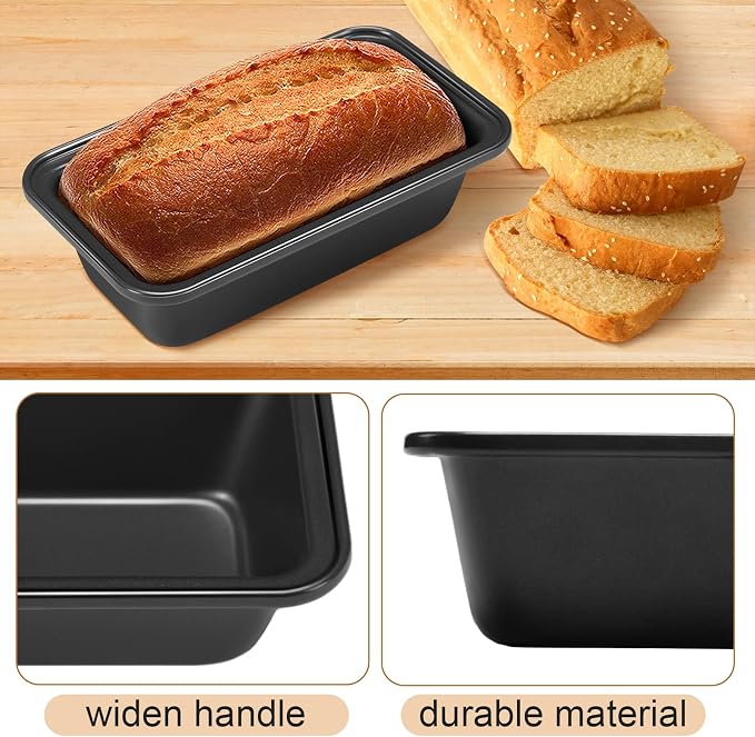 Uiifan 12 Pcs Mini Loaf Pan for Baking Bread Non Stick Small Banana Bread Tins Mini Loaf Pans for Nonstick Tiny Meatloaf Pan Carbon Steel for Oven and Baking (6 * 3.3 * 2inch,Gray)