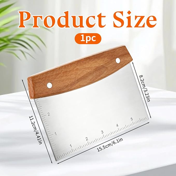 Dough Scraper and Cutter Stainless Steel Multipurpose Bench Scraper for Bread Kitchen Gadgets for Pastry Pizza Bread Food Cutter Cooking