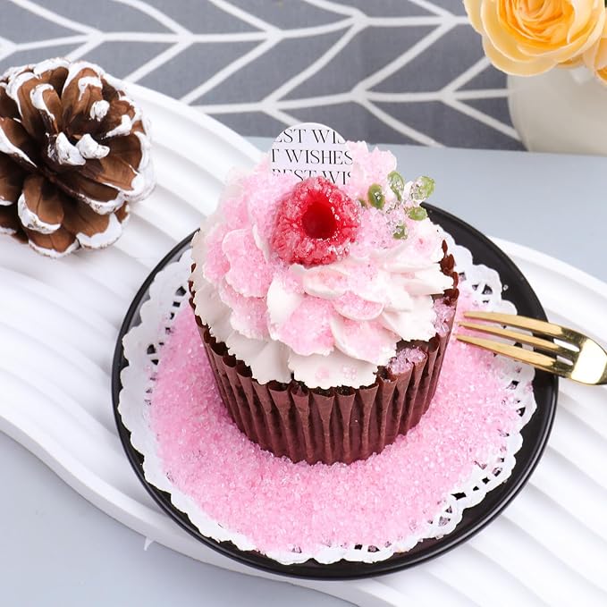 Pink Sprinkles Sanding Sugar for Baking, 6.35oz/180g Edible Sparkling Sugar Crystals, Decorating Sugar Sprinkles for Cakes Cupcakes Cookies Ice Cream