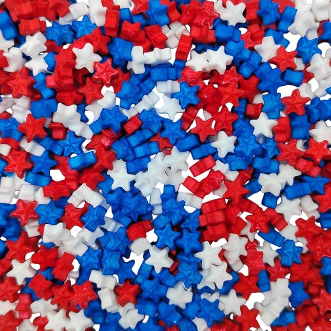 Red Blue White Stars Sprinkles, Patriotic Sprinkles, Edible Star Cake Decorating, Baking Cake Decorations Cupcake Toppers Cookie Decorating, Wedding Party Fourth of July Supplies