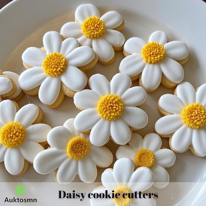 Daisy Cookie Cutter Set-6 Piece-4" 3.5" 3.0" 2.5" 1.8" 1"-Dishwasher Safe-Blossom Flower Fondant Cookie Cutters for Baking