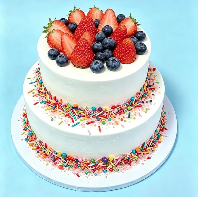 HeDeon&Rles Edible Rainbow Sprinkles for Baking Pearls/Jimmies/Sugar Sanding/Confentti Cake Decoration Birthday Wedding Caketopper