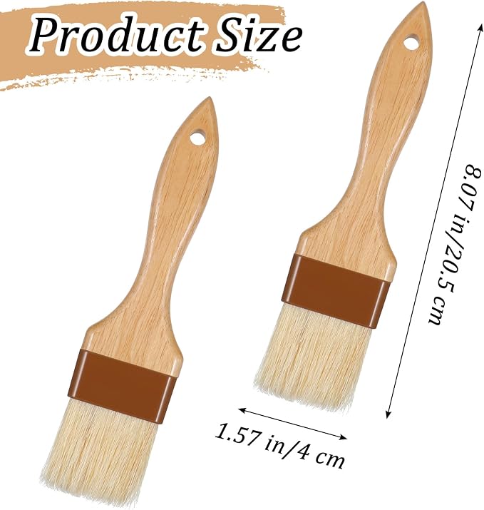 2Pcs Basting Brushes for Cooking, Cooking Brush for Oil and Sauce, Suitable for Oil Sauce Kitchen Baking Tools
