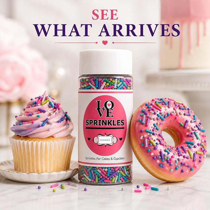 Confect Rainbow Sprinkles Mix – Custom Blend Jimmies for Cake, Cupcake & Cookie Decorating – (Frosted Rainbow) Vegan, Gluten-Free, Nut-Free, Soy-Free, Dairy-Free, Palm Oil-Free- 4.2 oz (Frosted Rainbow)