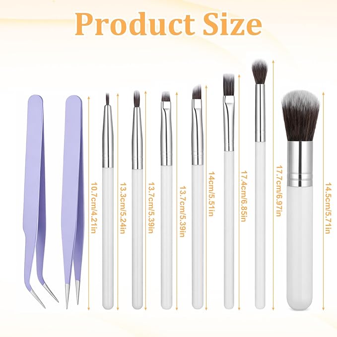 9 PCS Cake Candy Decorating Brushes Tools, Baking Brush Set Food Paint Brushes Pastry Brush Fondant Tools and Stainless Steel Straight & Curved Tip Tweezers for Baking Fondant DIY Cake Sugar