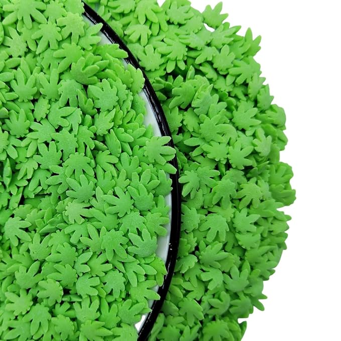 Edible Leaf Sprinkles, Green Sugar Sprinkles for Cake Decorating, Edible Sprinkle Mix for Baking Cookie, Cupcake Toppers, Ice Cream Topping, and Birthday Decorations